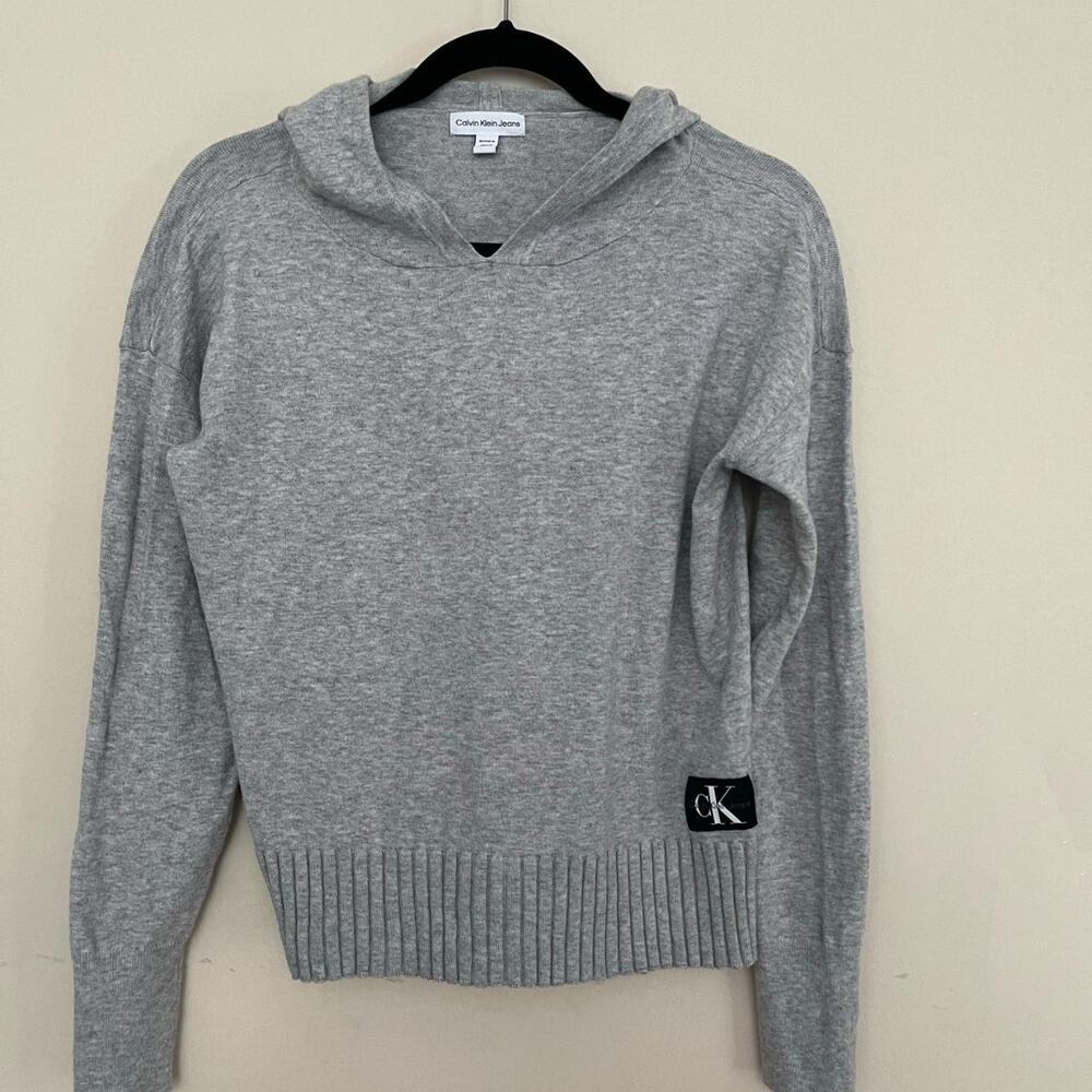 Calvin Klein Jeans Women's Grey Hoodie Athleisure Core Loungewear XS